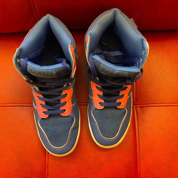 Bumper Shoes Bumper Sneakers Blue Pink Adorned Wwhite Stars Blue